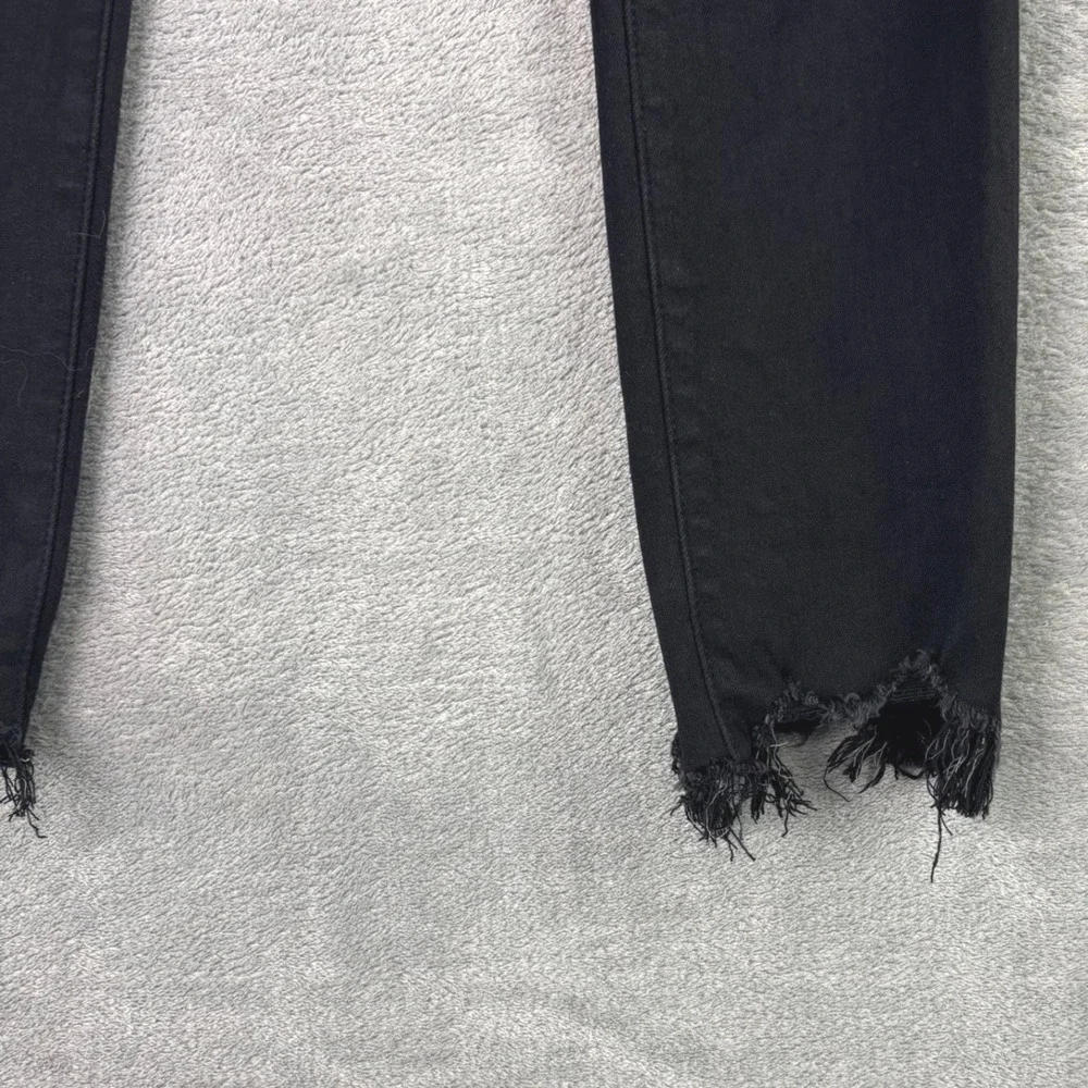 Abercrombie & Fitch 26 2S Black Simone High Rise Ankle Raw Hem Skinny Jeans - Picture 5 of 11